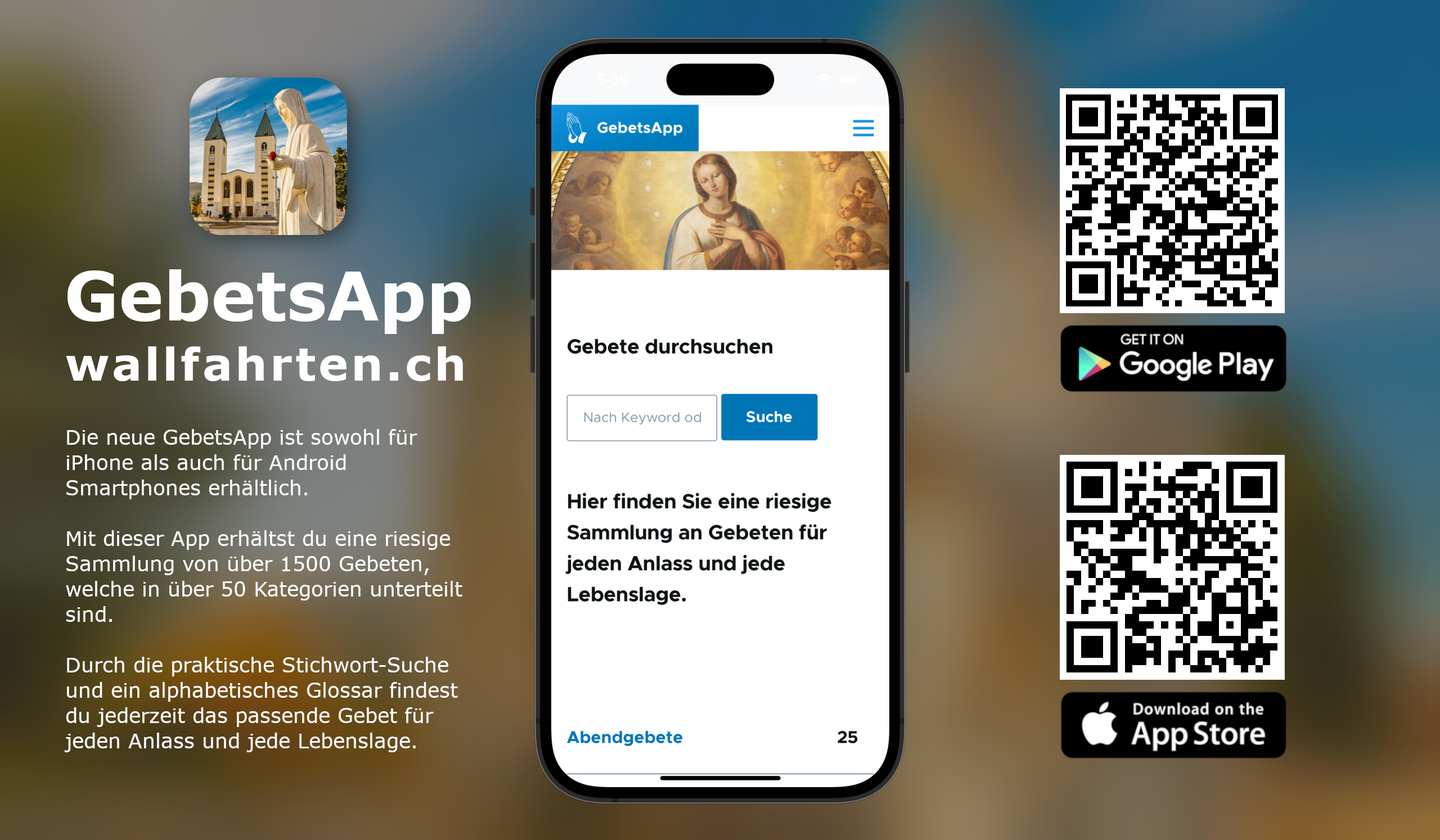 GebetsApp von wallfahrten.ch